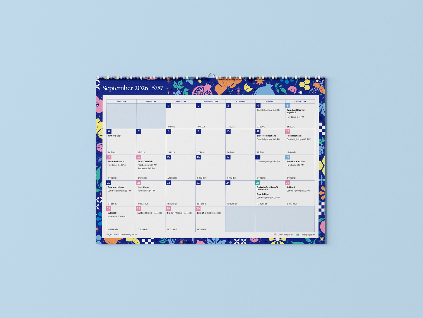 Melbourne – 5787 Monthly Calendar