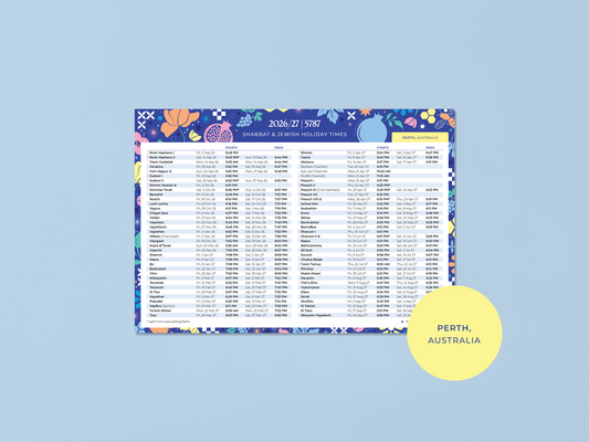 Perth – 5787 Shabbat and Jewish Holiday Times Magnet